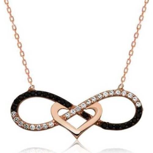 Real Silver 925 Jewelry Sterling Silver Heart Infinity Ladies Necklace