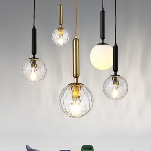 Nordic bedroom bedside pendant lamp restaurant bar aisle creative 15cm / 20cm glass ball lights