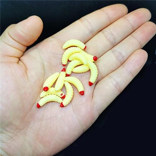 2020New 100PCS outdoor Winter Fishing Worm Silica gel Soft Bait20mm Artificial Bait Minnow Lure Wobbler Soft Bait Fishing tackle