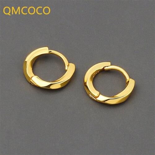 QMCOCO New 925 Silver Earrings Vintage Trendy Design Geometric Earrings For Charm Women Jewelry Party Accessories Gifts