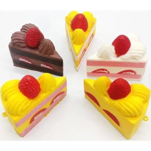 New Squishy slow rebound triangle small cake strawberry bread slow rebound cake mobile phone pendant cake slow rebound Report