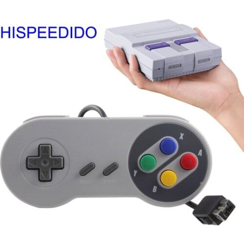HISPEEDIDO 50pcs/lot Wired Gamepads Classic Color Button Controller Joystick for Super Nintendo classic for SNES mini console