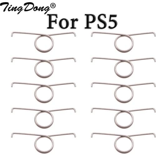 TingDong 10Pcs/Set PS5 L2 R2 Trigger Button Spring Metal Replacement R2 L2 Trigger Buttons Component for PS5 Controller Parts