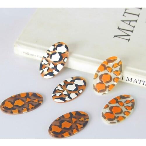 INS autumn and winter retro leopard embossed special-shaped DIY hand-made earrings accessories jewelry accessories materials
