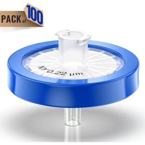 Syringe Filters,Nylon Membrane 0.22μm Pore Size,25mm Diameter,100 Pcs Individually Packed by Ks-Tek