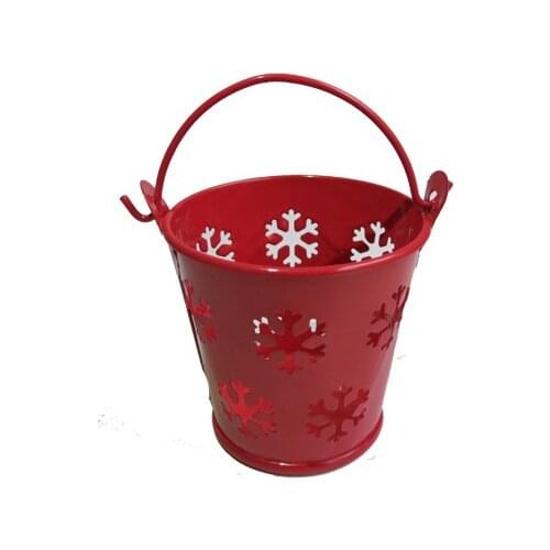 Modern Elitetime Bucket Snow Pattern Red vase jarrón ваза vaso مزهرية