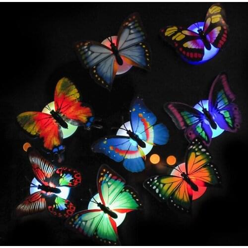 Lovely Butterfly LED Night Light Color Changing Light Lamp Beautiful Home Decorative Wall Nightlights