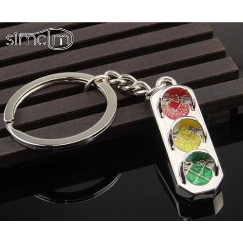 Traffic Light Creative Anime trinkets Keychain pendant cute key ring titanium alloy for car Men and Women Special Gift