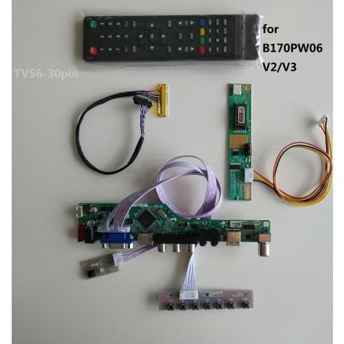 TV TV56 LCD LED RF VGA AV USB Controller Board kit card DIY For B170PW06 V2/B170PW06 V3 1440*900 monitor