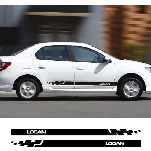 2PCS Car Sticker Long Side Stripes Auto Graphics Vinyl Film For Dacia Logan Decals Racing Sport Tuning Car Styling Accessories