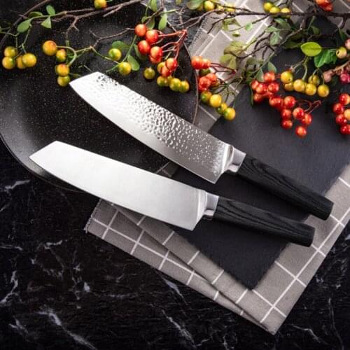High Quality 5Cr15mov Stainless Steel Kitchen Knife Ultra Sharp&Durable Chef Nakiri Knife Butcher Cleaver Meat Knives Color Wood