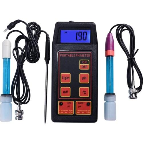 Yieryi 3-in-1 High Accuracy Portable pH/mV/Temp Meter + Replaceable pH & ORP Electrodes + Temperature Probe