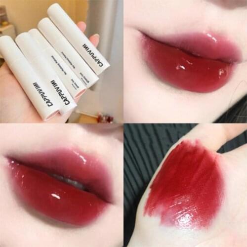Cappuvini Pudding Liquid Lipstick Tube Water-light Mirror Lip Glaze No Fade Long Lasting Moisturizing Lip Gloss Lip Makeup TSLM2