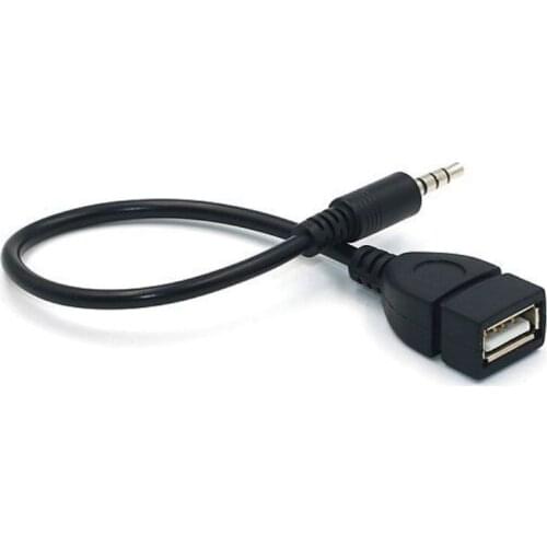 1pc Car Aux Audio Cable USB To 3.5mm Car Audio Cable OTG Car 3.5mm U Disk Adapter Cable
