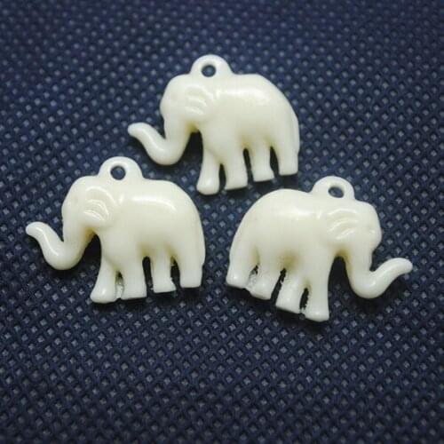 10pcs Charms Elephants Pendants White Colors Stone powder making size 17x27 Top fashion beads for bracelet designs