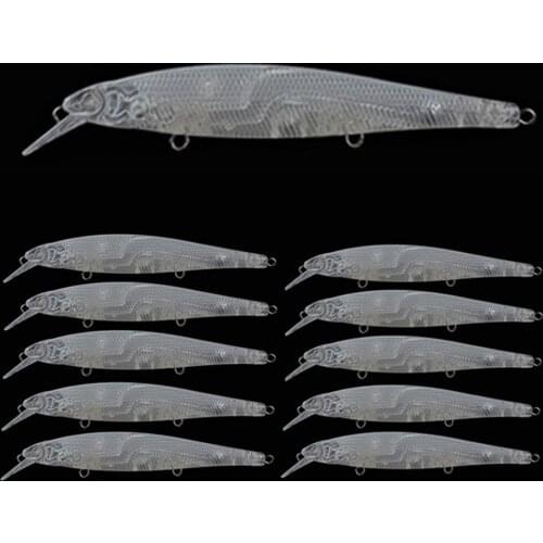10pcs Unpainted Minnow Blank Nude Cranbait Diy Fishing 10.92CM 7G
