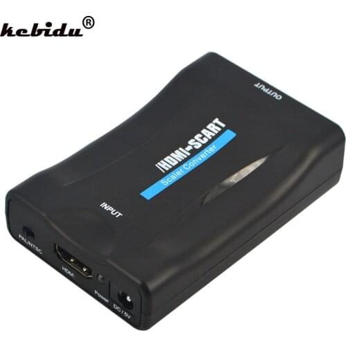 1080P HDMI-compatible to Scart Adapter HDMI-compatible to SCART Video Converter for Samsung Smartphone to CRT TV DVD Converter