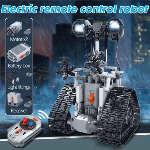 408PCS Walee City Creative RC Robot Electric Building Blocks Technic Remote Control Intelligent Robot Bricks Toys For Children