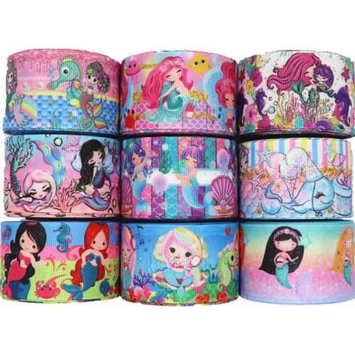 50 yards 1.5'' 38MM Cartoon Printed Grosgrain Ribbons For Hair Bows DIY Handmade Materials Y202081301