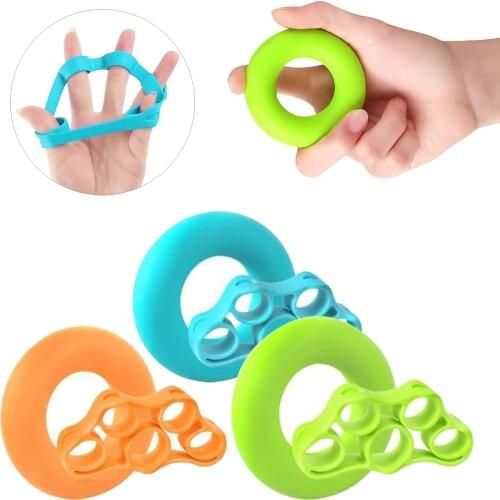 6Pcs Portable Finger Gripper Strength Trainer Resistance Band Silicone Hand Grip Wrist Yoga Stretcher Finger Trainer Exercise