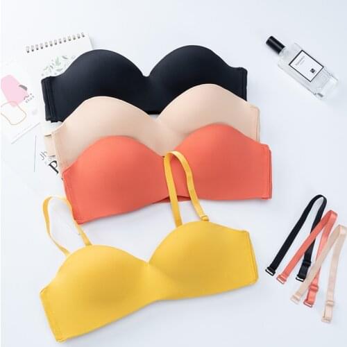 Women Invisible Bra Strapless Bralette 1/2 Cup Womens Underwear Sexy Lingerie Female Seamless Party Wedding Fashion Bras
