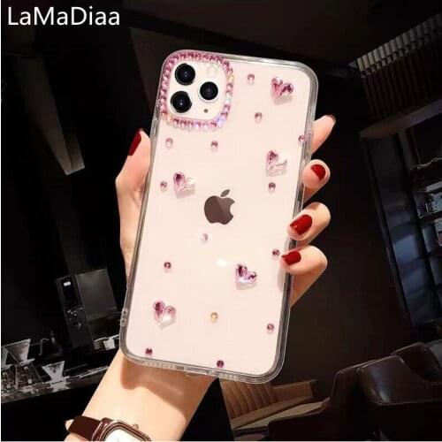 Rhinestone Case for iPhone 12 Pro Max Bling Crystal Phone Cover coque for iPhone 11 Pro Max Xs Max XR 8 7 6s 6 Plus 5S SE