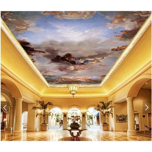 Custom photo wallpaper 3d ceiling wallpaper murals Figure frescoes on ascension ceiling zenith murals 3d living room wallpaper