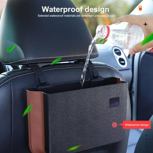 Car Seat Storage Pocket Foldable Hanging Waterproof Trash Can Umbrella Storage Bin Take Freely Bag Auto Interior Organizer Box
