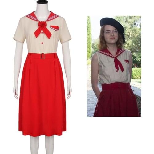 Movie Magic in the Moonlight Cosplay Costume Sophie Sailor Suit Red White Color Outfits Emma Stone Cos Clothes