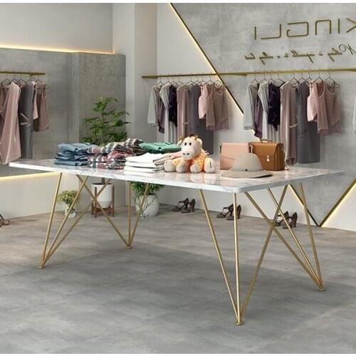 Clothing store display table marble table middle island table rectangular table display shelf middle water table display table