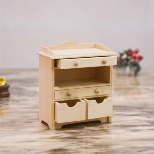 M02-X001 children baby gift Toy 1:12 Dollhouse mini Furniture Miniature rement wooden color Kitchen cabinet shelf 1pcs