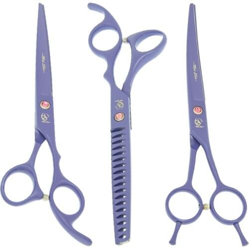 7.0 Inch Japan Steel Grooming Scissors for Pets Dog Cutting Shears Thinning Tijeras with Comb Forceps Puppy Trimmer Tools B0040A