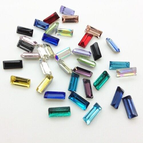 Mix Colors Tiny Baguette Glass Crystal Fancy Stones 50pcs 3X7MM,5X10mm Rectangle Octagon/trapezoidal for jewelry watch necklace