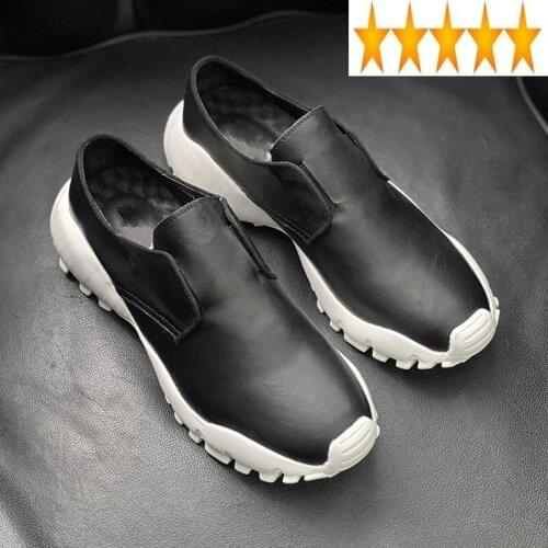 Mens Thick Bottom Height Increasing Casual Shoes Handmade Genuine Leather Slip-On Classic Driver Loafers Summer Fashion Sneakers