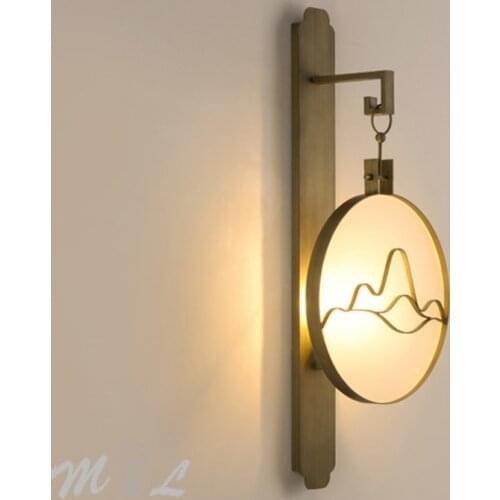 New Chinese Style Wall Lamp Mountain View Sconces Wall Light Led Acrylic Beside Lamp Living Room Bedroom Light Fixtures Mirror
