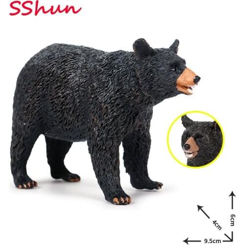 New Collection Children simulation wild animal model walking black bear solid static ornament toy model