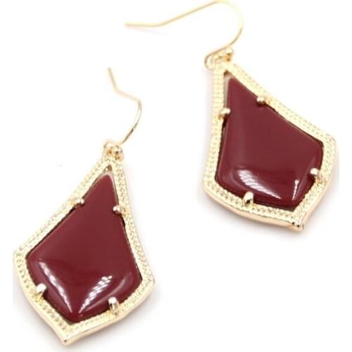 New Fashion Maroon Purple Kace Highly Bright Summer Colors Dangle Drop Earrings for Women