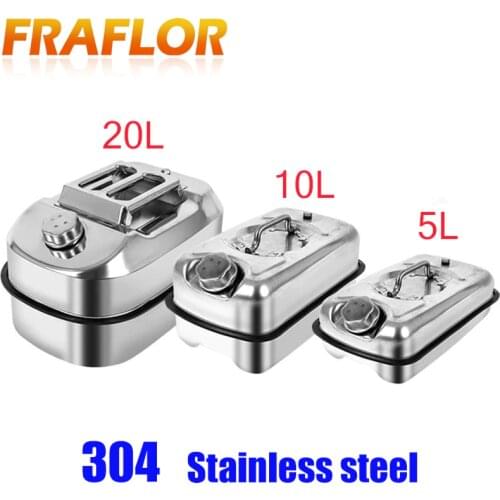 Portable 304 Stainless Steel 5L 10L 20L Fuel Tank Jerry Can Gas Petrol Car Spare Container Gasoline Motorcycle Edible Oil Tank