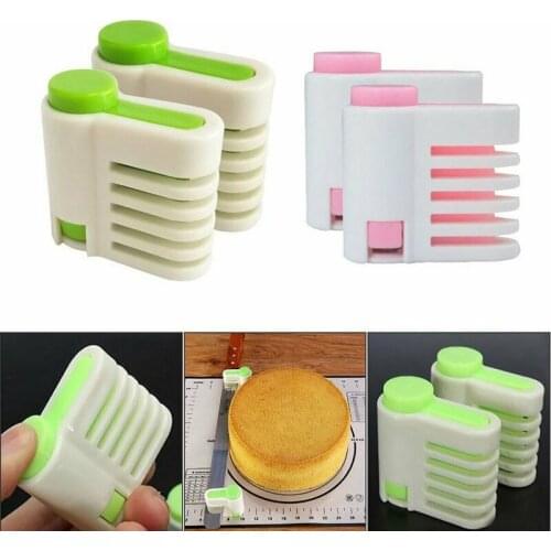 2pcs/pack 5 Layers Adjustable DIY Cake Bread Cake Cutter Leveler Slicer Cutting Fixator for Kitchen Tools