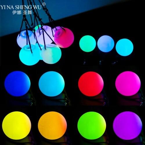 10 Pieces LED Balls RGB Glow Stage Performance LED POI Thrown Balls for Belly Dance Level Hand Props Belly Dance Accessories
