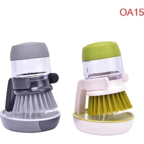 1PC Cleaning Brushes Dish Washing Tool Soap Dispenser Refillable Pans Cups Bread Bowl Scrubber Kitchen Goods Accessories Gadgets