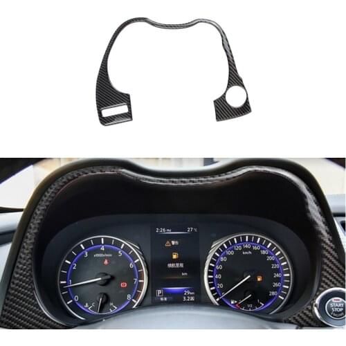 Car Styling For Infiniti Q50 Q60 2014-2019 Carbon Fiber Dashboard Trim Central Control Panel Decoration Cover Stickers