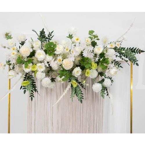 50/100cm Wedding Artificial Rose Flower Wall Arrangement Supplies Silk Flowers Hydrangea Fake Flowers Wedding Iron Arch Backdrop