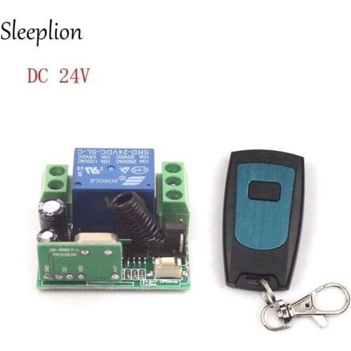 Sleeplion LED Motor Lamp Light Power ON OFF DC 24V 1CH Channel Wireless RF Remote Control Relay Switch Transceiver+Receiver