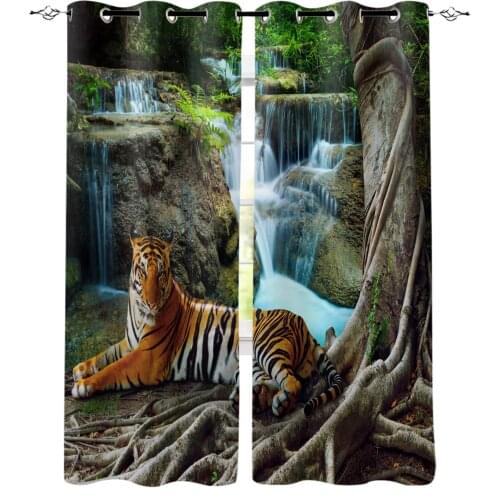 Forest Animal Tiger Blackout Curtains for Children Kids Home Decor Bedroom Living Room High Shading Window Curtains