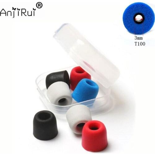 4pcs/2 pair random color T100 M 3.0mm 12.5mm insulation foam tips for in-ear earphone headset earphones enhanced bass Ear Pads
