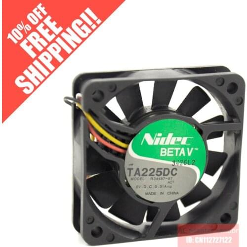 NIDEC TA2250C R34487-57 6015 DC5V 0.31A 6cm cooling fan