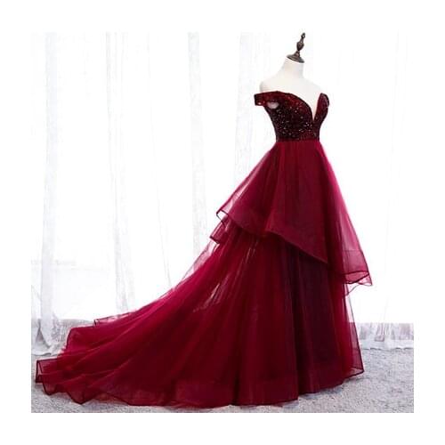 Wine red beading tail long dress medieval dress sissi princess Medieval Renaissance Gown Victorian Belle ball
