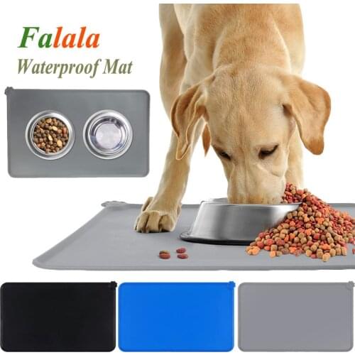 Pet Dog Waterproof Silicone Mat Kitten Solid Color Soft Puppy Food Pad Feeding Placemat Easy Washing Drinking Bowl Mat for Dogs