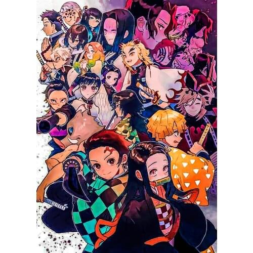 Cross Stitch Home Decor Demon Slayer Kimetsu No Yaiba Full Square Drill Japan Cartoon Diamond Picture Embroidery Painting Wall
